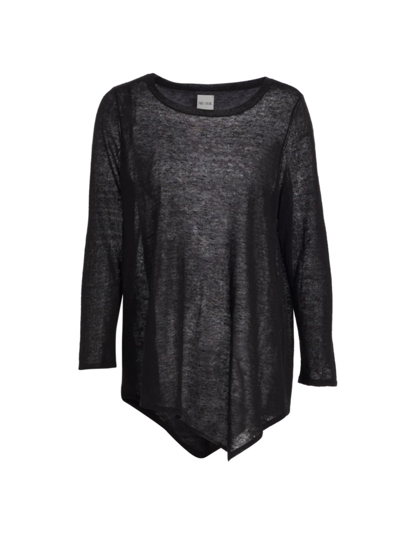Nic + Zoe Petite Featherweight Angle Sweater In Black Onyx