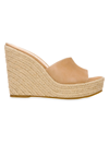 Veronica Beard Dali Metallic Leather Wedge Espadrilles In Sanddamage