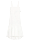 Theory Tie-back Linen Sleeveless Midi-dress In White
