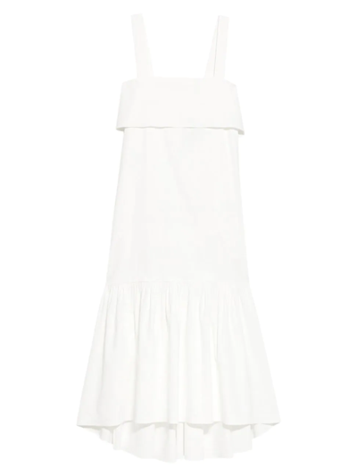 Theory Tie-back Linen Sleeveless Midi-dress In White