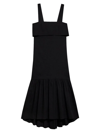 Theory Tie-back Linen Sleeveless Midi-dress In Black