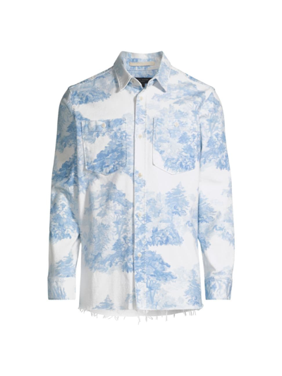 Ted Baker Liberty Toile De Jouy Denim Shirt In White | ModeSens