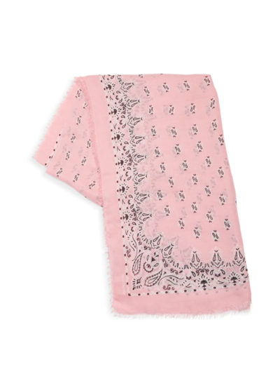 Saint Laurent Paisley-print Grand-rectangle Scarf In Pink