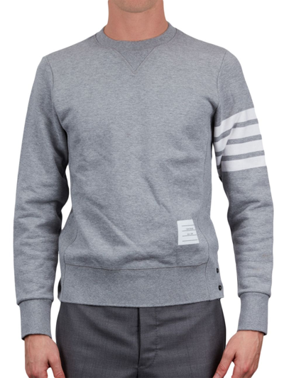 Thom Browne Bar Striped Sleeve Sweatshirt In Light Grey