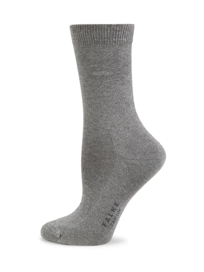 Falke Family Sustainable Cotton Blend Socks In Light Grey Melange