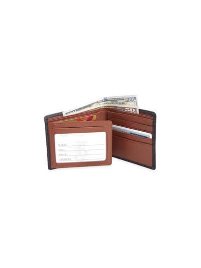 Royce New York Rfid Blocking Tri-fold Wallet In Black Tan