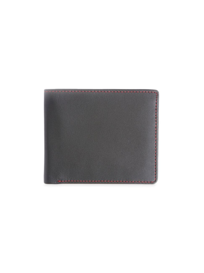 Royce New York Rfid Blocking Tri-fold Wallet In Black Red