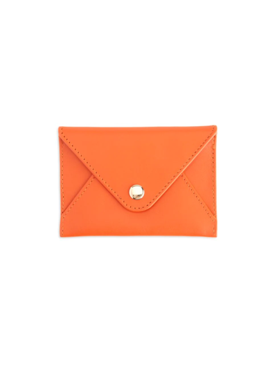 Royce New York Envelope Style Business Card Holder In Orange