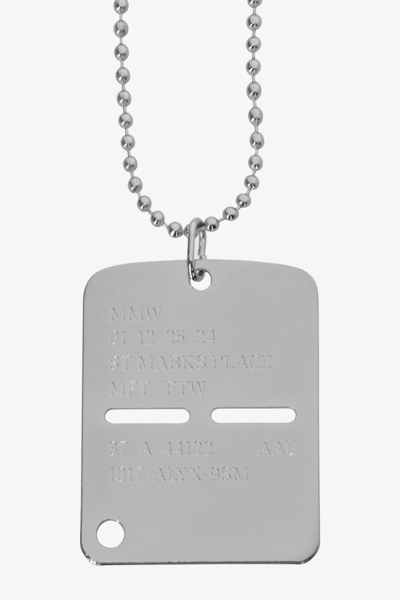 Alyx Military Tag Silver Metal Military Tag Necklace In Argento