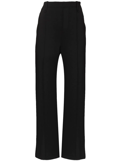 Issey Miyake Mid-rise Wide-leg Trousers In Black