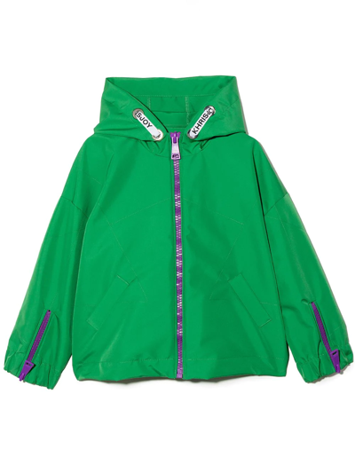 Khrisjoy Kids' Little Boy's & Boy's Hooded Logo Windbreaker In Grass Green