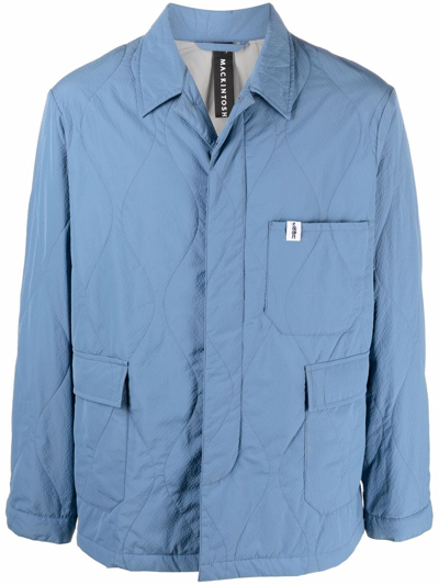 Mackintosh Seesucker Chore Jacket In Blue