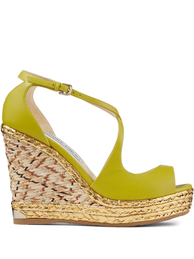 Jimmy Choo Dakota 120mm Wedge-heel Sandals In Yellow