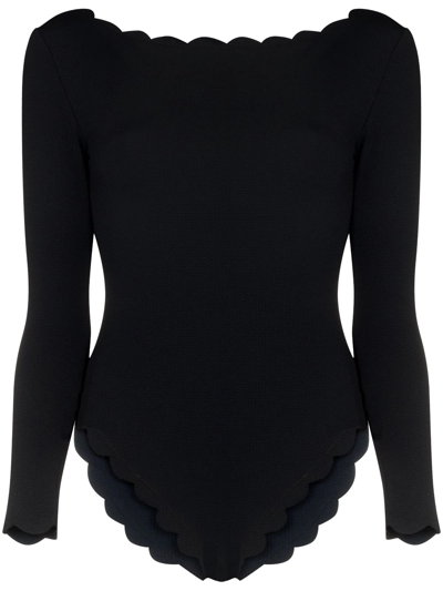 Marysia Holly Reversible Scalloped Swimsuit In Black Indigo - Black Indigo