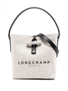 LONGCHAMP SMALL ROSEAU CANVAS BUCKET BAG