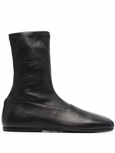 Marsèll Square-toe Ankle Boots In Black