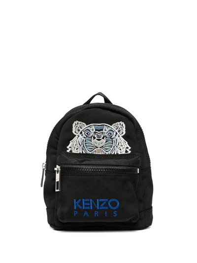 Kenzo Backpack In Technical Canvas With Embroidered Tiger In Red