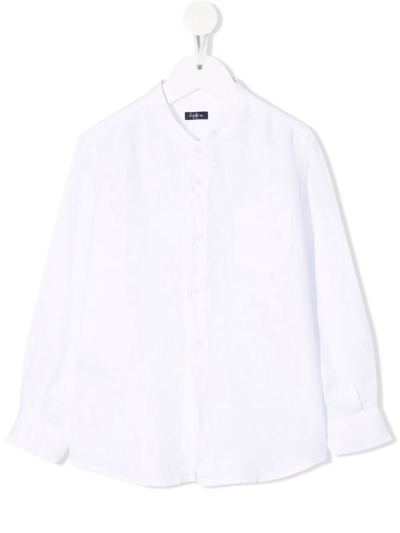 Il Gufo Kids' Long-sleeve Linen Shirt In White