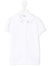 Familiar Scallop-edge Cotton Blouse In White