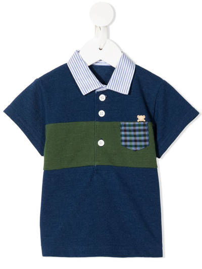 Familiar Kids' Stripe-pattern Polo Shirt In Blue