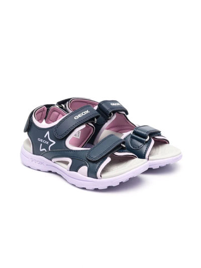 Geox Kids' Vaniett Touch-strap Sandals In Blue