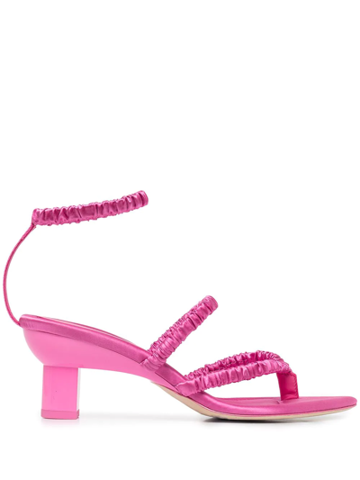 3.1 Phillip Lim Verona 60mm Strappy Satin Sandals In Red