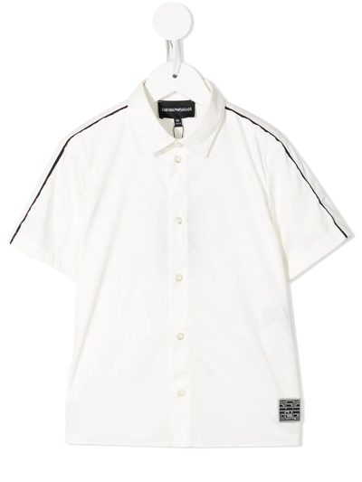 Emporio Armani Kids' Pipe-trim Detail Shirt In White