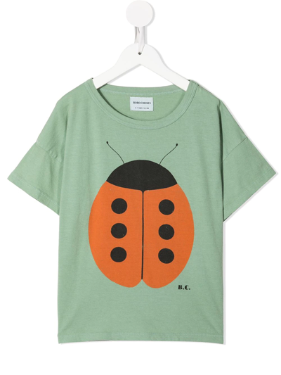 Bobo Choses Kids' Organic Cotton Ladybird-motif T-shirt In Green