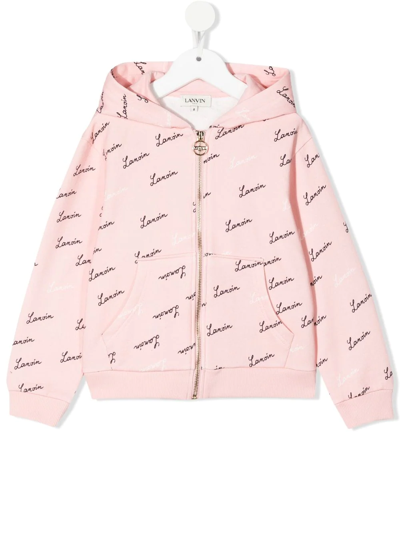 Lanvin Enfant Kids' All-over Logo-print Jacket In Pink