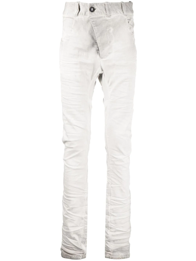 Boris Bidjan Saberi Distressed-finish Skinny-cut Jeans In Grey