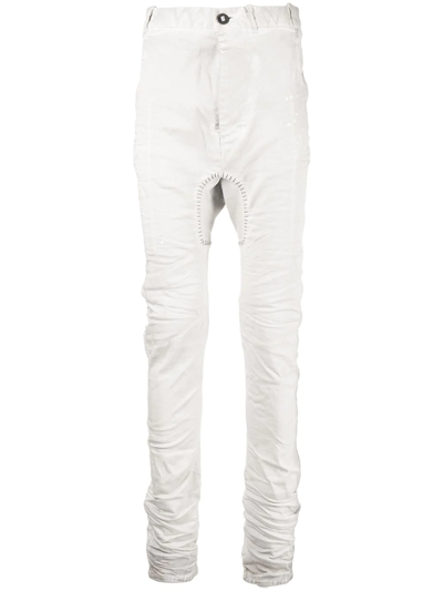 Boris Bidjan Saberi Stitch-detail Skinny-cut Jeans In Grey