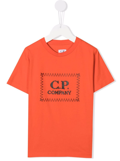 C.p. Company Kids' Logo-print T-shirt In Red