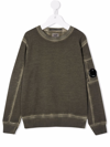 C.p. Company Lens-detail Cotton Sweatshirt In Green