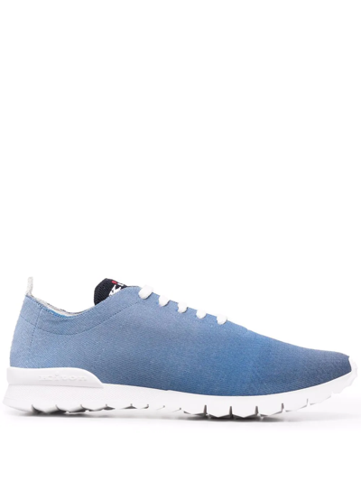 Kiton Logo Embroidered-tongue Sneakers In Blue