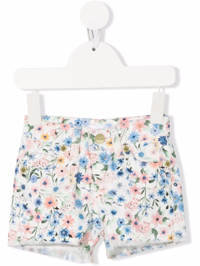 Miss Grant Babies' Floral-print Shorts In White