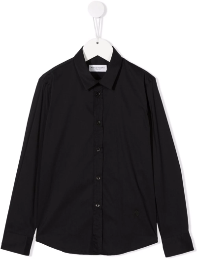 Paolo Pecora Kids' Embroidered Logo Shirt In Black