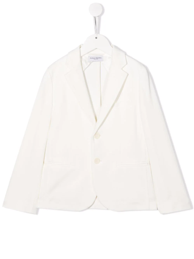Paolo Pecora Kids' Single-breasted Blazer With Buttons In Gesso