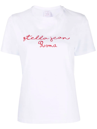Stella Jean Embroidered Logo White T-shirt