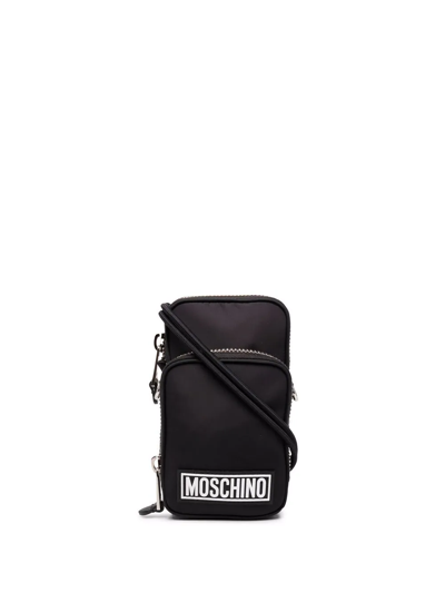 Moschino Logo-plaque Messenger Bag In Black