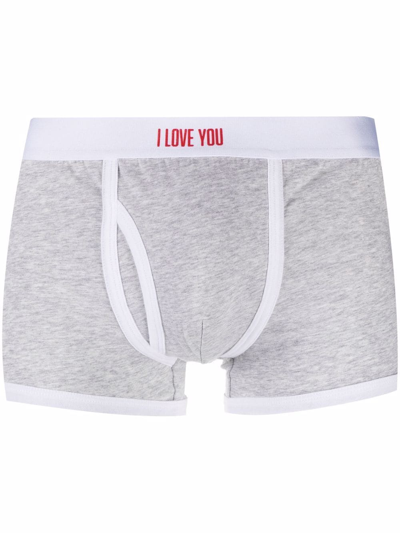 Dsquared2 I Love You Slogan Boxers In Grey