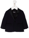 Dsquared2 Blue Jacket For Baby Boy With Black Trimming In Blue