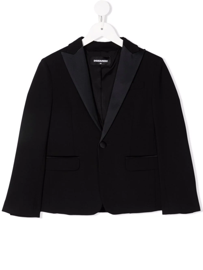 Dsquared2 Kids' Single-breasted Tailored Blazer In Black