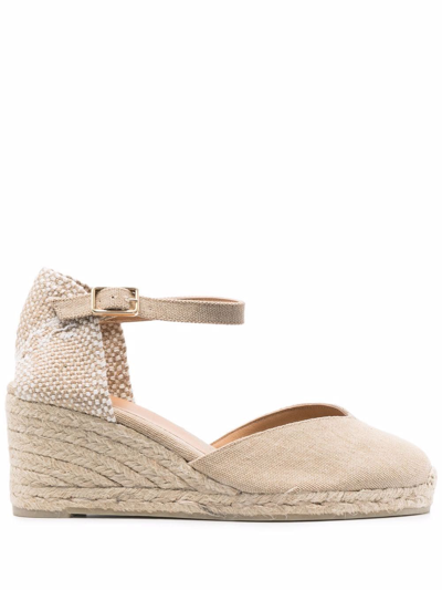 Castaã±er Chiarita Wedge Espadrilles In Neutrals