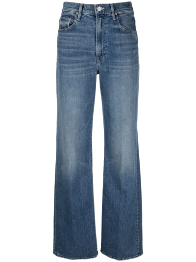 Mother Mid-rise Wide-leg Jeans In Blue