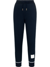 Thom Browne Contrast Stitch Cotton Track Pants In Blue