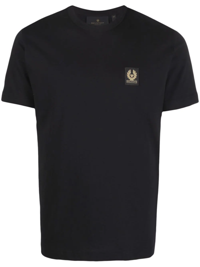 Belstaff Logo-patch Crew Neck T-shirt In Black