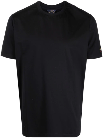 Paul & Shark Logo-patch Sleeve T-shirt In Black