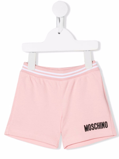 Moschino Babies' Logo印花短裤 In Rosa