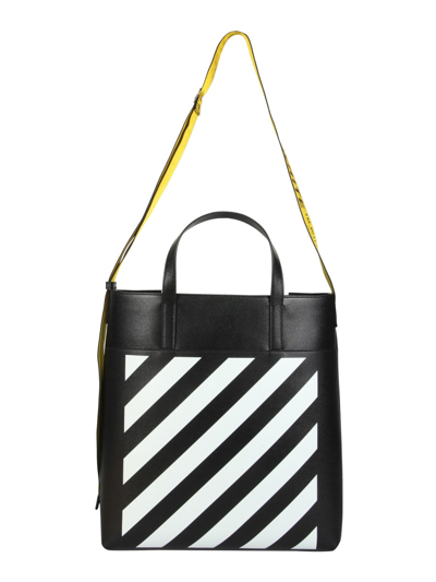 Off-white Diagonal Tote Bag In Black