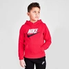 Nike Little Kids' Sportswear Club Fleece Pullover Hoodie In University Red/black/white